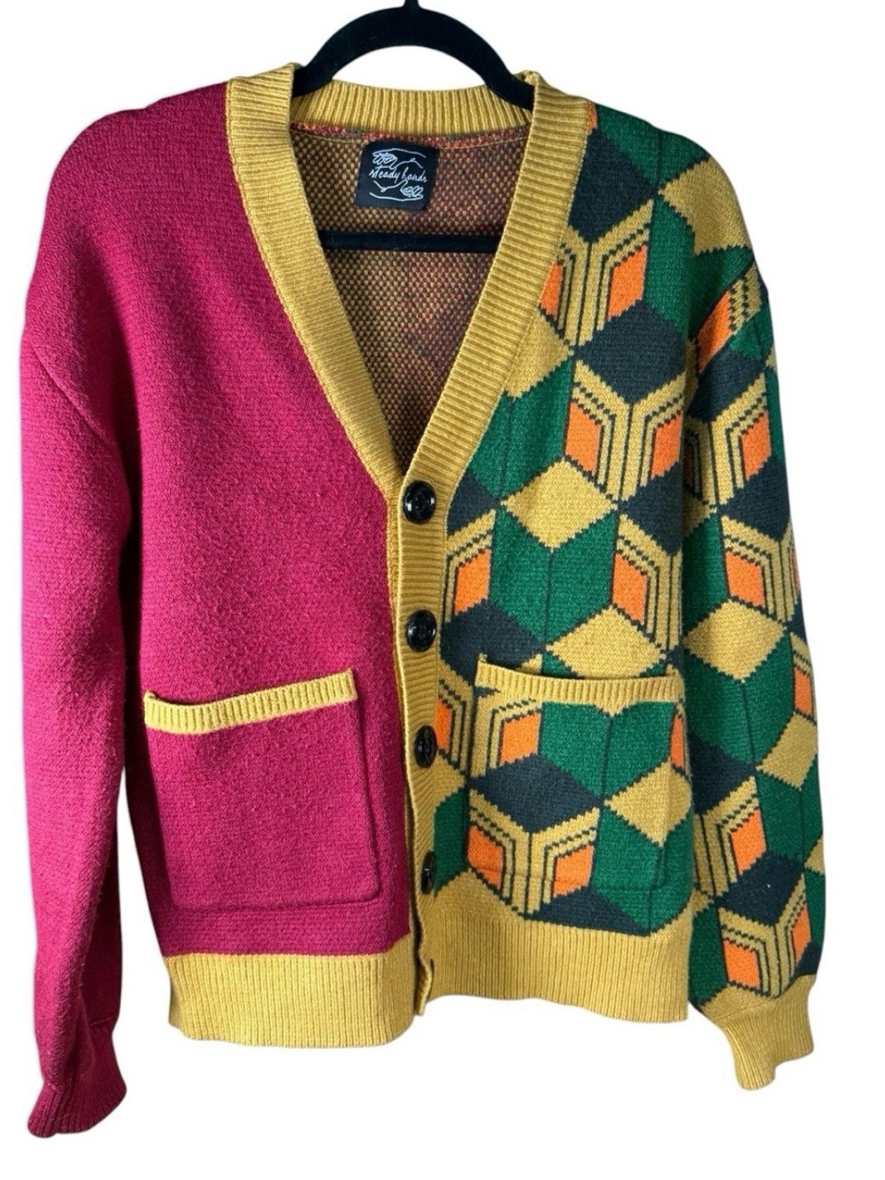 Vintage Steady Hands Giyu Cardigan-Inspired Geometric Colorblock Cardigan Sweate